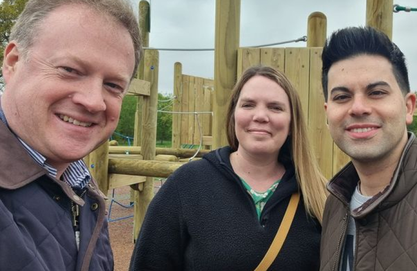 Greg Stafford at Greatham's new playground