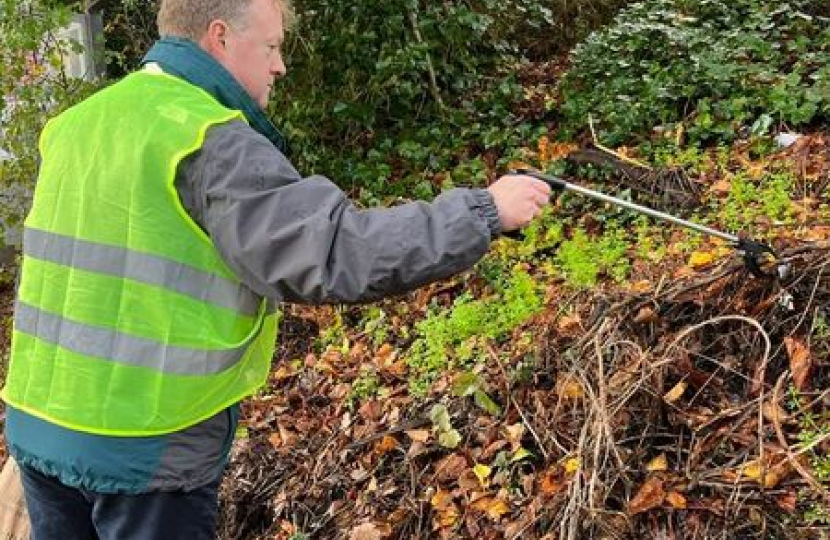 Greg Stafford helping clean up Farnham