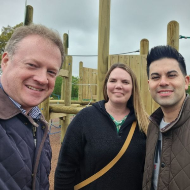 Greg Stafford at Greatham's new playground