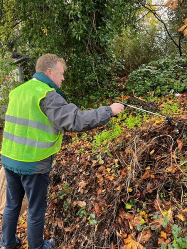 Greg Stafford helping clean up Farnham